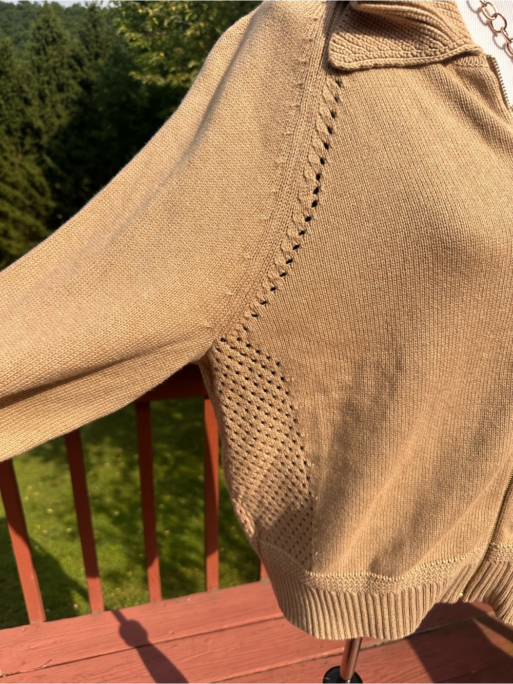 NWT! Lands' End Drifter Cotton Zip-Up Cardigan - Picture 2 of 5